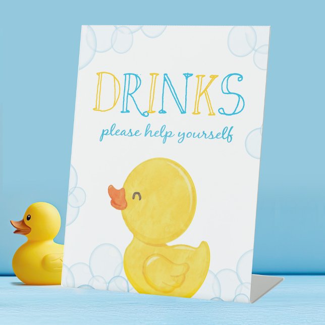 Signe De Table Canard en caoutchouc Anniversaire ou Baby shower B (Drink Sign Rubber Duck Baby Shower or Birthday Party Sign)