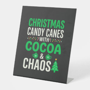 Signe De Table Canne à sucre de Noël Chaos de cacao de fêtes
