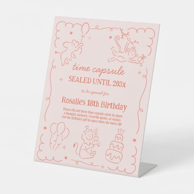 Signe De Table Capsule Temporelle pour le 1er Anniversaire de Jun (Recto)