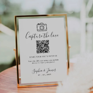 Signe De Table Capturer l'amour Photo Partager QR Code Mariage Si