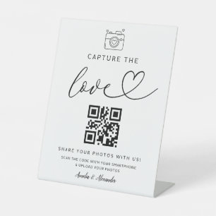 Signe De Table Capturez Le Code Qr Love - Mariage Photo Signal