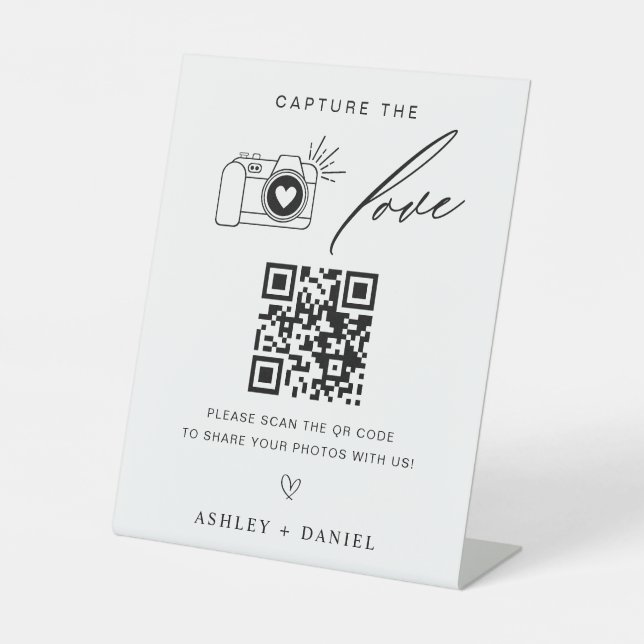 Signe De Table Capturez le Mariage Love Qr Code (Recto)