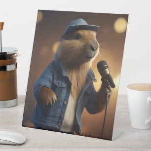 Signe De Table "Capybara Cowboy : Serenading the Wild West"