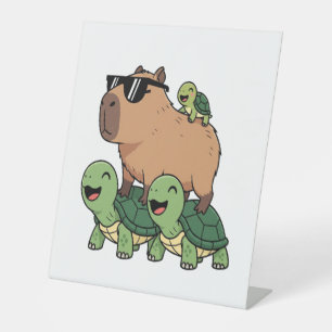 Signe De Table Caravane de tortue Capybara, Funny Capybara