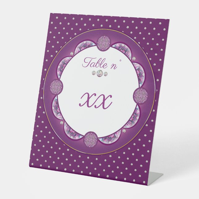 Signe De Table Cardinal rouge Rosace (Recto)