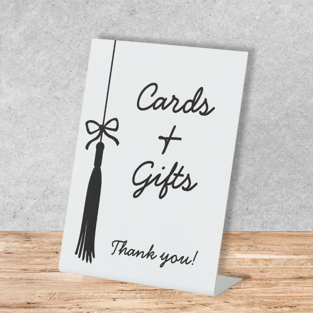 Signe De Table Cards & Gifts Coquette Black & White Graduation (Cards & Gifts Coquette Black & White Graduation Pedestal Sign)