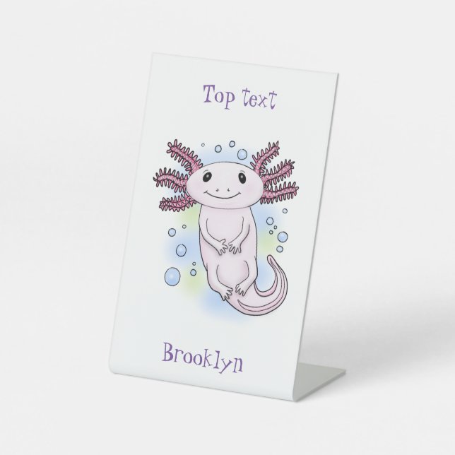 Signe De Table Caricature axolotl rose adorable (Recto)
