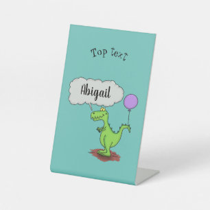 Signe De Table Caricature de dragon dragon drôle et vert respiran