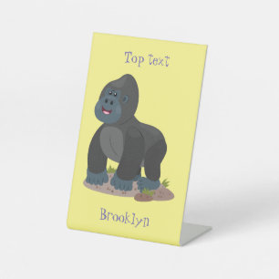 Signe De Table Caricature de gros gorilles joyeux