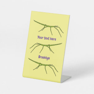 Signe De Table Caricature de mignon rouge vert avec des visages h