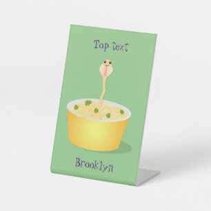 Signe De Table Caricature de serpent aux nouilles mignonnes illus