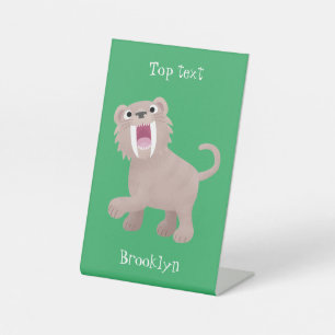 Signe De Table Caricature du tigre mignon Saber Toothed Smilodon