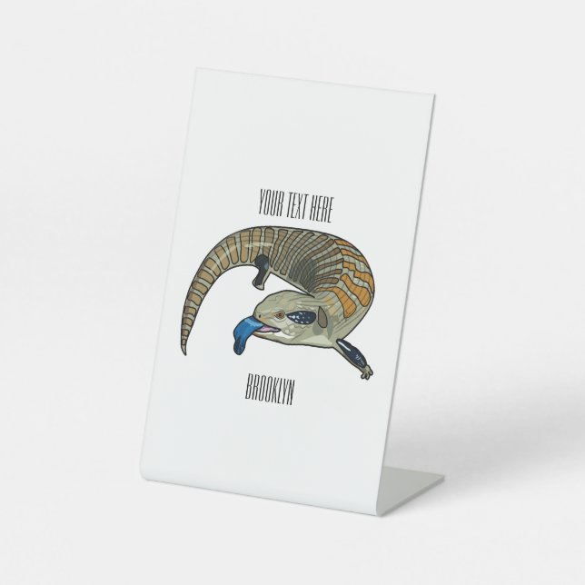 Signe De Table Caricature en bleu (Recto)