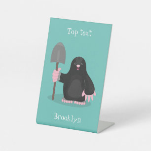 Signe De Table Caricature mole joyeux