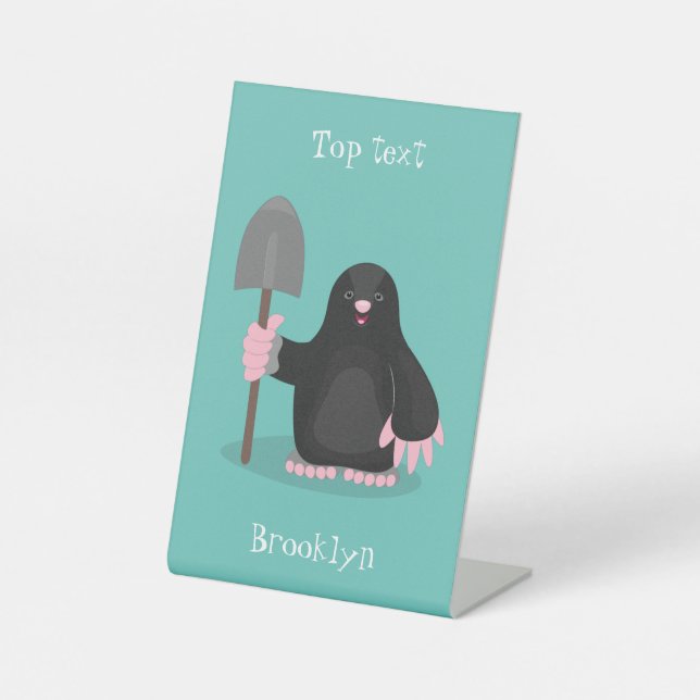 Signe De Table Caricature mole joyeux (Recto)