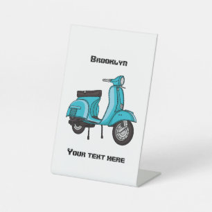 Signe De Table Caricature moto mopée mûre illustration