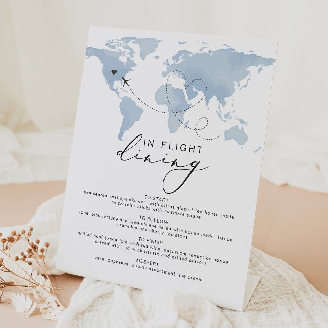 Signe De Table CARMEN Blue Travel Thème Dans Le Menu Dîner En Vol (Créateur téléchargé)