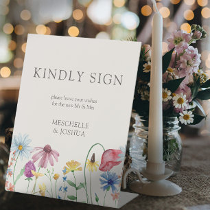Signe De Table Carnet de mariage floral de campagne Fleur Sauvage