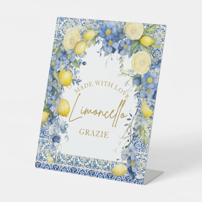 Signe De Table Carreaux de citron Italie Fête des mariées Limonce (Recto)