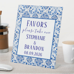Signe De Table Carreaux Portugais Mariage Méditerranéen Bleu