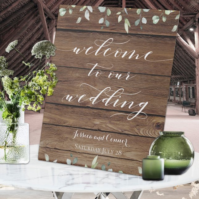 Signe De Table Carte à grange rustique Gold Fancy Police Calligra (Créateur téléchargé)