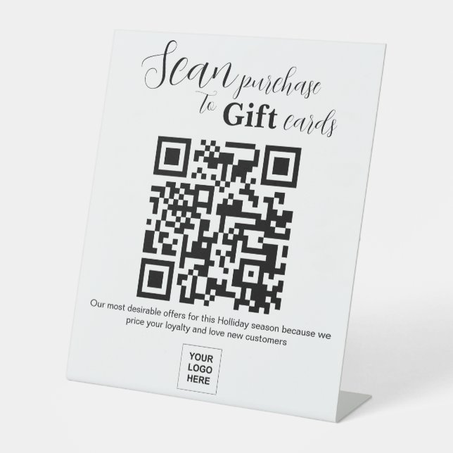 Signe De Table Carte cadeau Acheter Code QR (Recto)