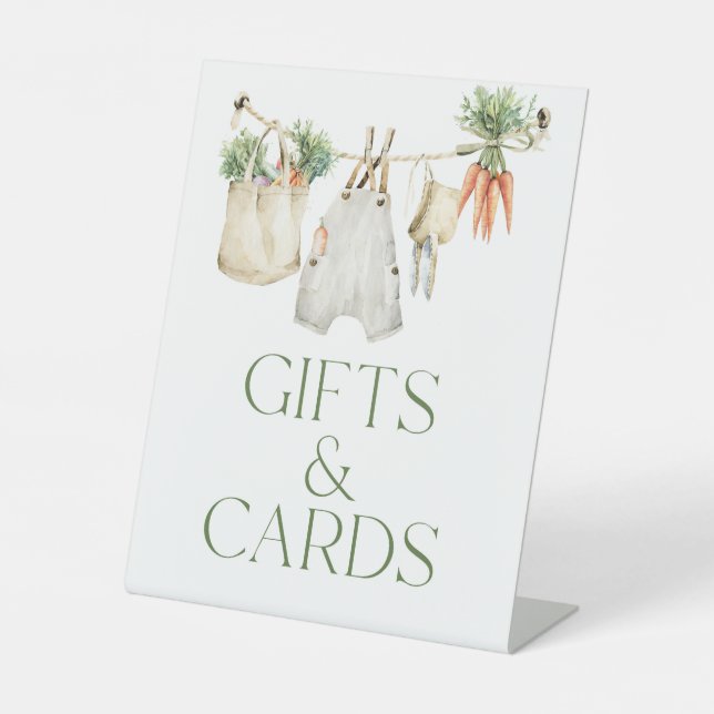 Signe De Table Carte cadeau de Baby shower agricole cultivé local (Recto)