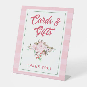 Signe De Table Carte Chic Coral Mint & Blush Rose Floral Cartes &