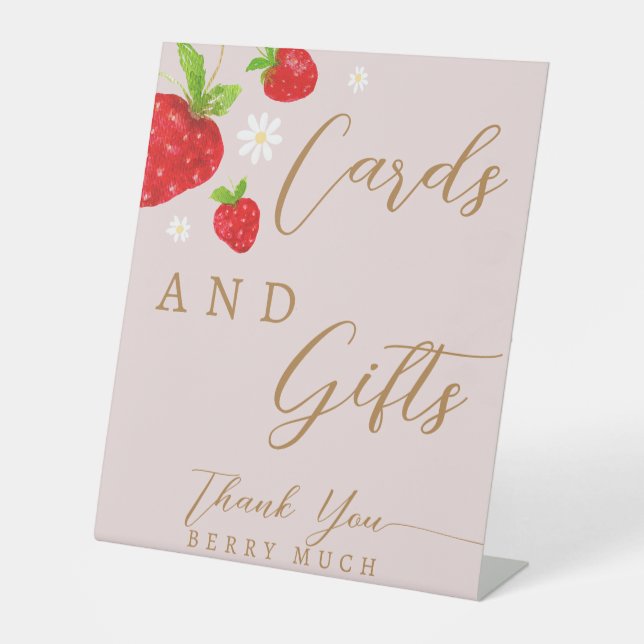 Signe De Table Carte d'anniversaire Berry First Strawberry (Recto)