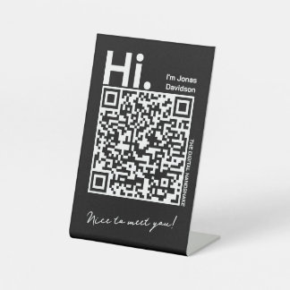 Signe De Table Carte de contact Scan & Connect pour un client