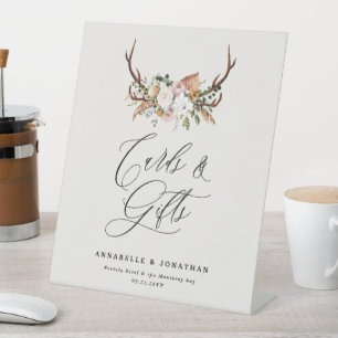 Signe De Table Carte de mariage et cadeau à cornes florales Bohèm