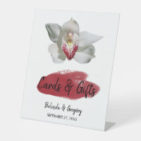 Carte de mariage et cadeaux pour orchidée bordeaux