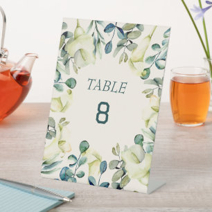 Signe De Table Carte de numéro de table blanche Calla Lily Eucaly