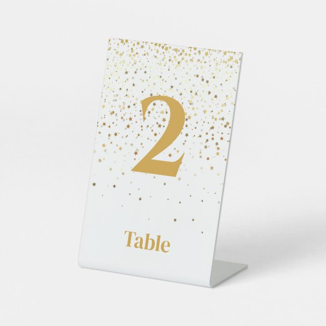 Signe De Table Carte de numéro de table Petite Étoiles-Pièces mon (Recto)