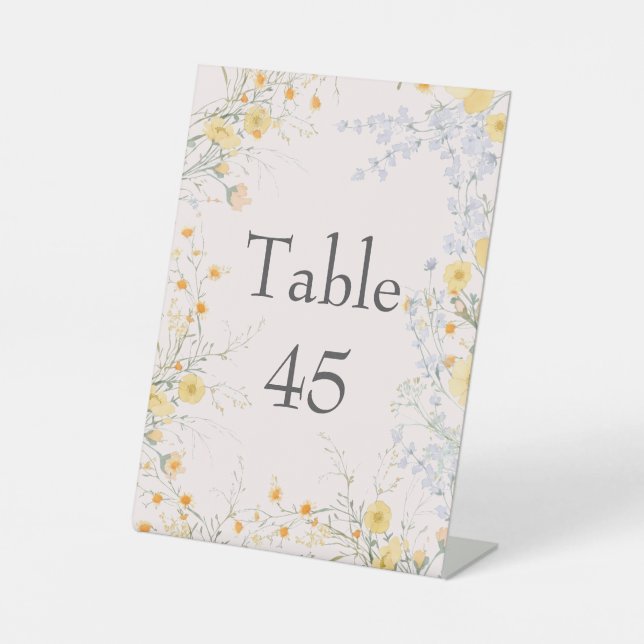 Signe De Table Carte de programme de mariage pliée Fleur sauvage  (Recto)