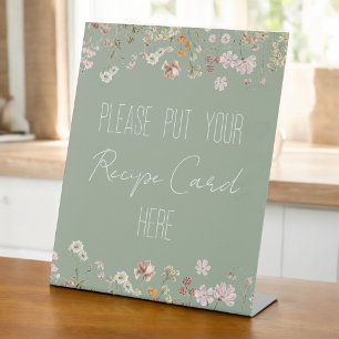 Signe De Table Carte de recette de la Fête des mariées Fleur sauv