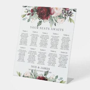 Signe De Table Carte de siège Mariage floral rousse Rustique Bour