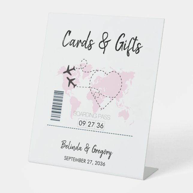 Signe De Table Carte d'embarquement de destination Cartes de mari (Recto)