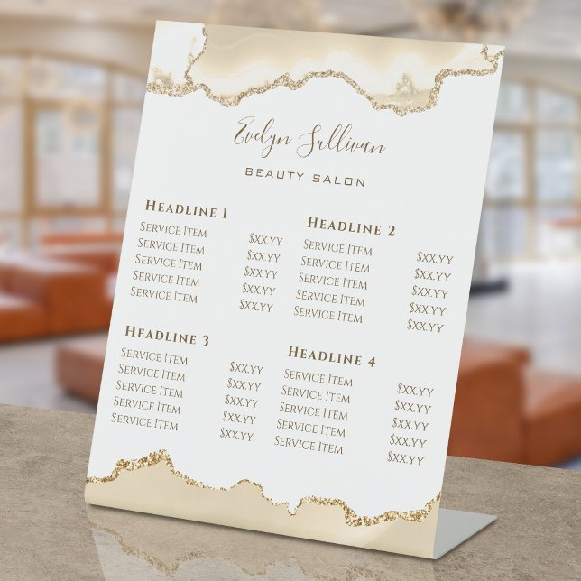 Signe De Table Carte des prix du salon de beauté de pêche (Créateur téléchargé)