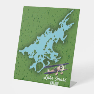 Signe De Table Carte du lac Inari Finlande Magnet
