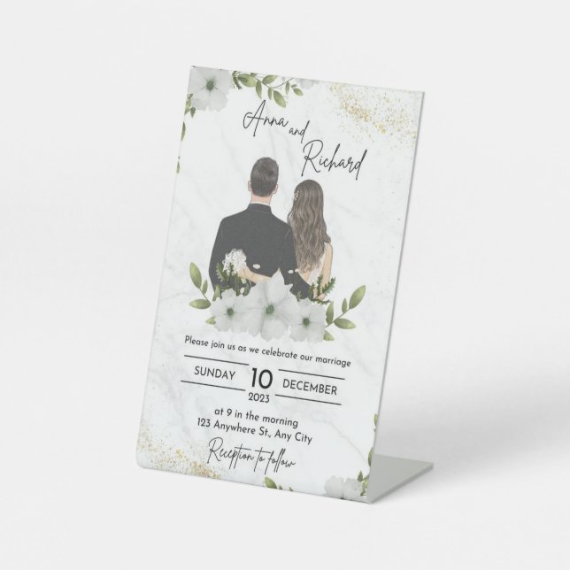 Signe De Table carte faire-part de mariage (Recto)