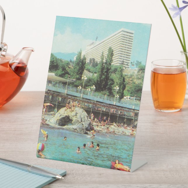 Signe De Table Carte postale soviétique Hotel Yalta (1979) (In SItu)