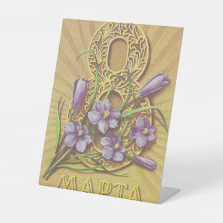 Signe De Table Carte postale vintage soviétique avec fleurs