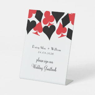 Signe De Table Carte rouge et noire - Mariage Las Vegas