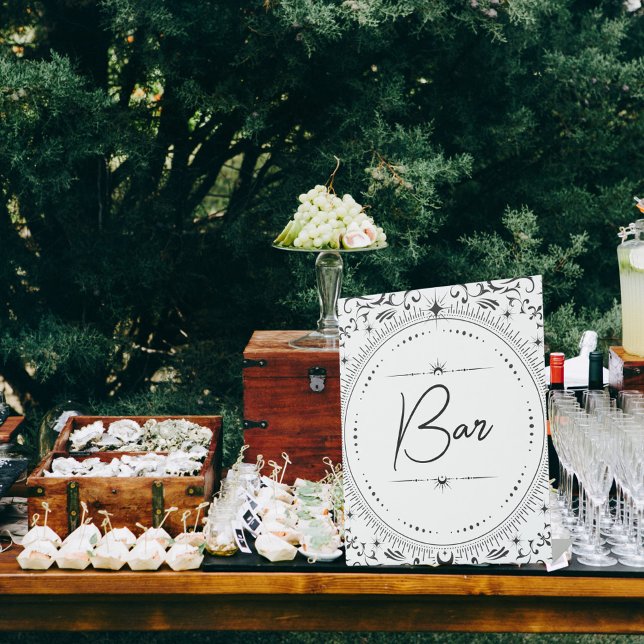 Signe De Table Carte Tarot | Mariage nuptial | Barre B+W (Créateur téléchargé)