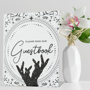 Signe De Table Carte Tarot Mariage nuptial Livre d'or B+W
