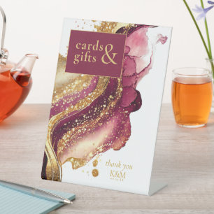 Signe De Table Cartes Abstraites et cadeaux Vin Rouge ID1018