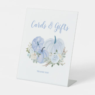 Signe De Table Cartes Baby showers Citrouilles Blue Little Cadeau