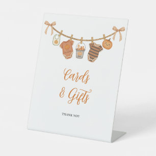 Signe De Table Cartes Baby showers de l'Halloween mignonne Orange