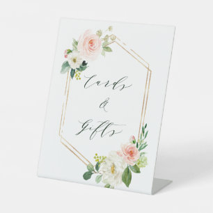 Signe De Table Cartes & Cadeaux Cadeaux Hexagone Gold en Fleur Bl
